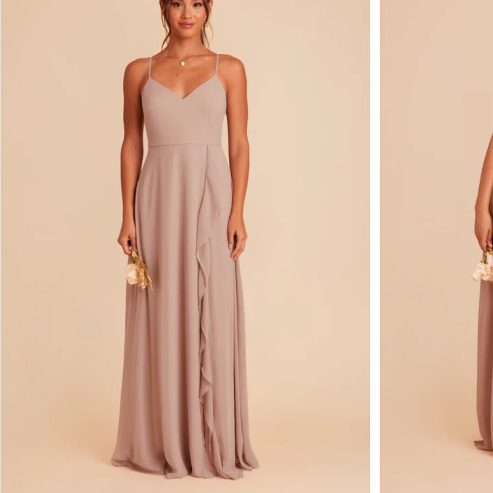 Birdy Grey Theresa Chiffon Dress - Taupe XS Bridesmaid